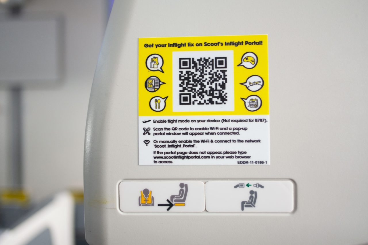 QR Code on Seatback QR Code on Seatback. Image by Scoot.